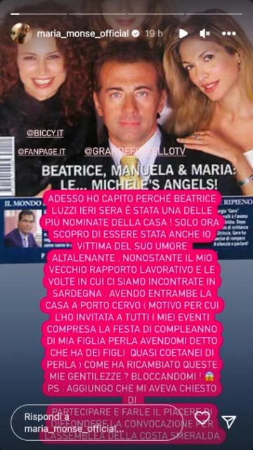 La storia Instagram di Maria MonseÌ