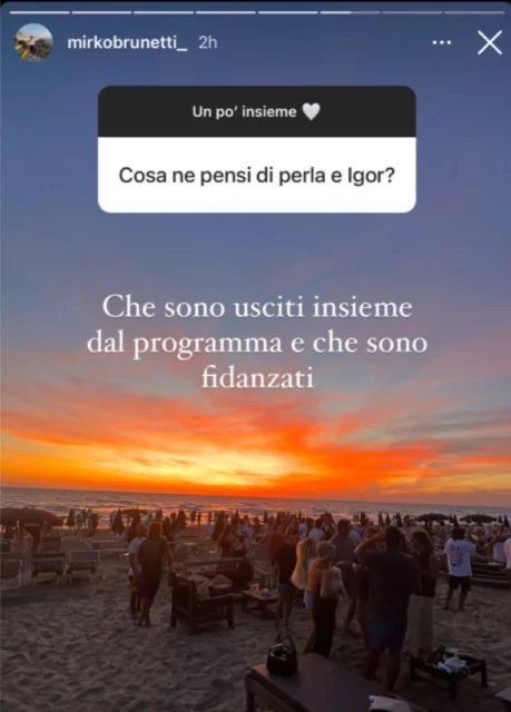 La storia Instagram di Mirko Brunetti