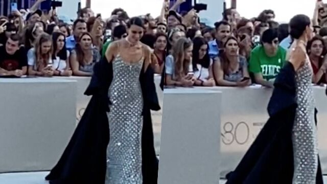 Paola Turani a Venezia si avvicina alla folla, ma nessuno chiede selfie