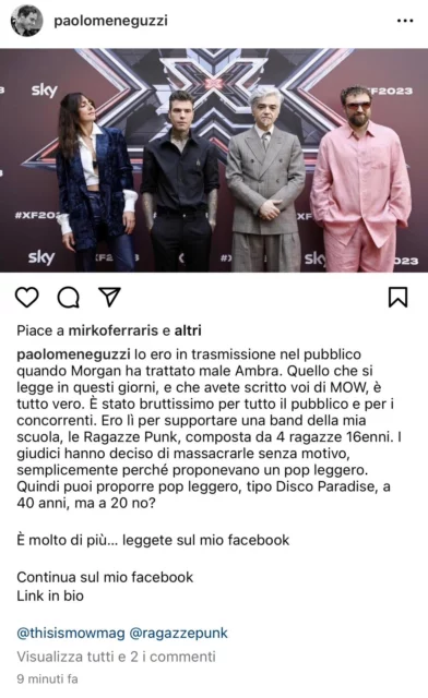 Paolo Meneguzzi parl del rumor su Morgan e Ambra a X Factor