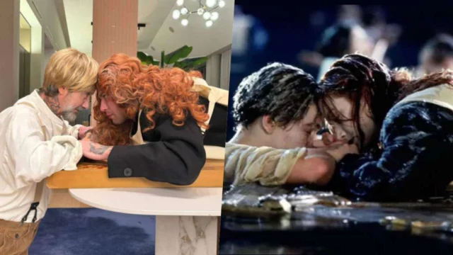 Fedez si traveste da Rose di Titanic per Halloween