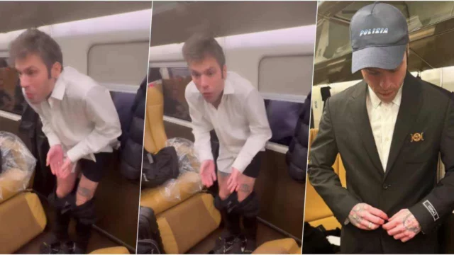 Fedez rischia di tardare per la prima di LOL e si cambia sul treno!