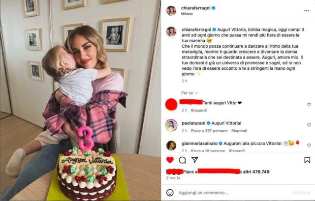 Il post di Chiara Ferragni