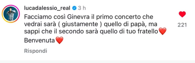 La dedica di LDA alla sorellina Ginevra