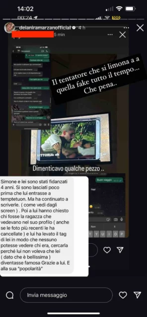 La storia Instagram di Deianira Marzano con la segnalazione