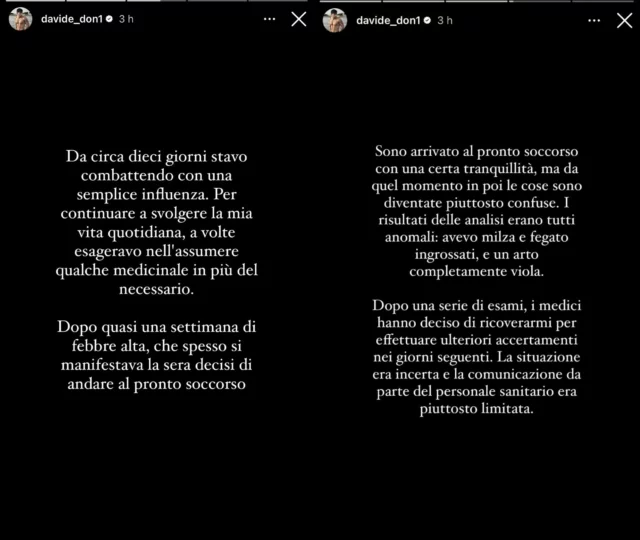 Le storie Instagram di Davide Donadei di Uomini e Donne