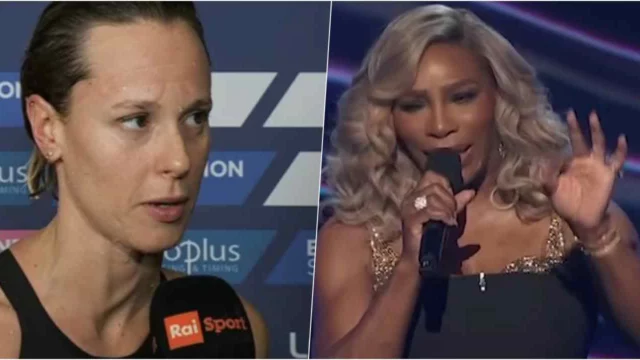 Serena Williams si siede accanto a Federica Pellegrini, ma non ha idea di chi sia