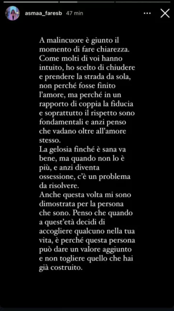 Il lungo sfogo di Asmaa dopo la rottura con Cristiano di Uomini e Donne