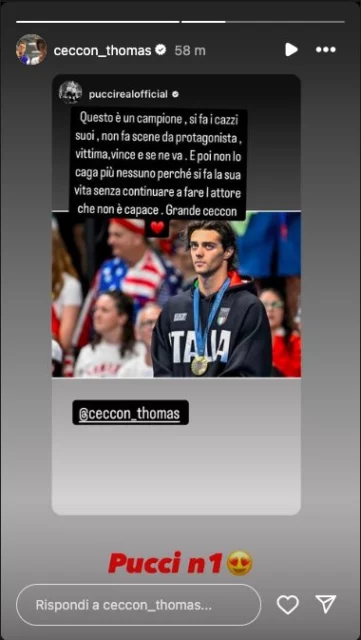 La storia Instagram di Thomas Ceccon