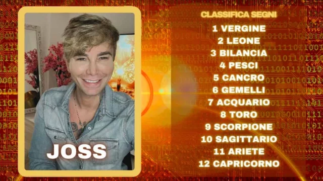 Oroscopo di Joss dal 2 all'8 settembre: classifica della settimana