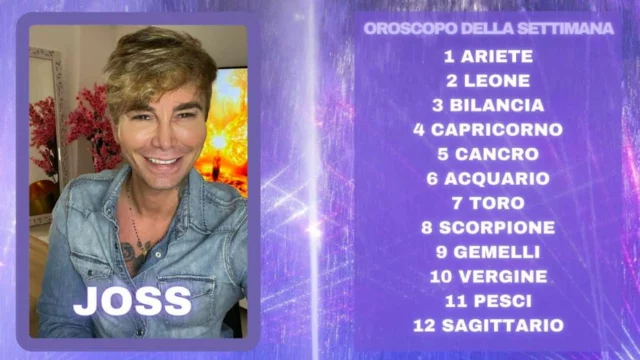 Oroscopo di Joss dal 5 all'11 agosto: la classifica della settimana