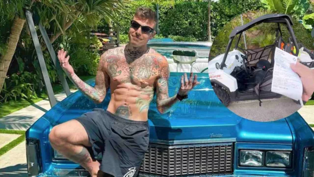 Fedez multato per aver parcheggiato il quad sul marciapiede: la reazione