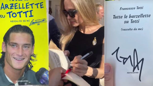 angelina jolie firma libro barzellette totti video