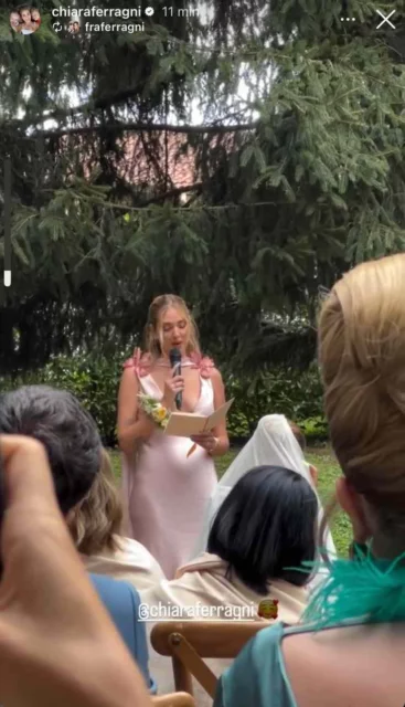 Chiara Ferragni al matrimonio dell'amica Veronica Ferraro