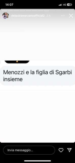 La segnalazione sul presunto flirt tra Vittorio Menozzi e la figlia di Sgarbi