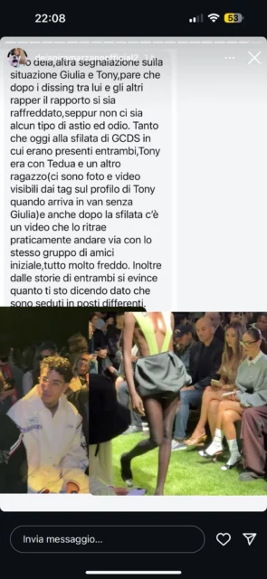 La segnalazione su Giulia De Lellis e Tony Effe