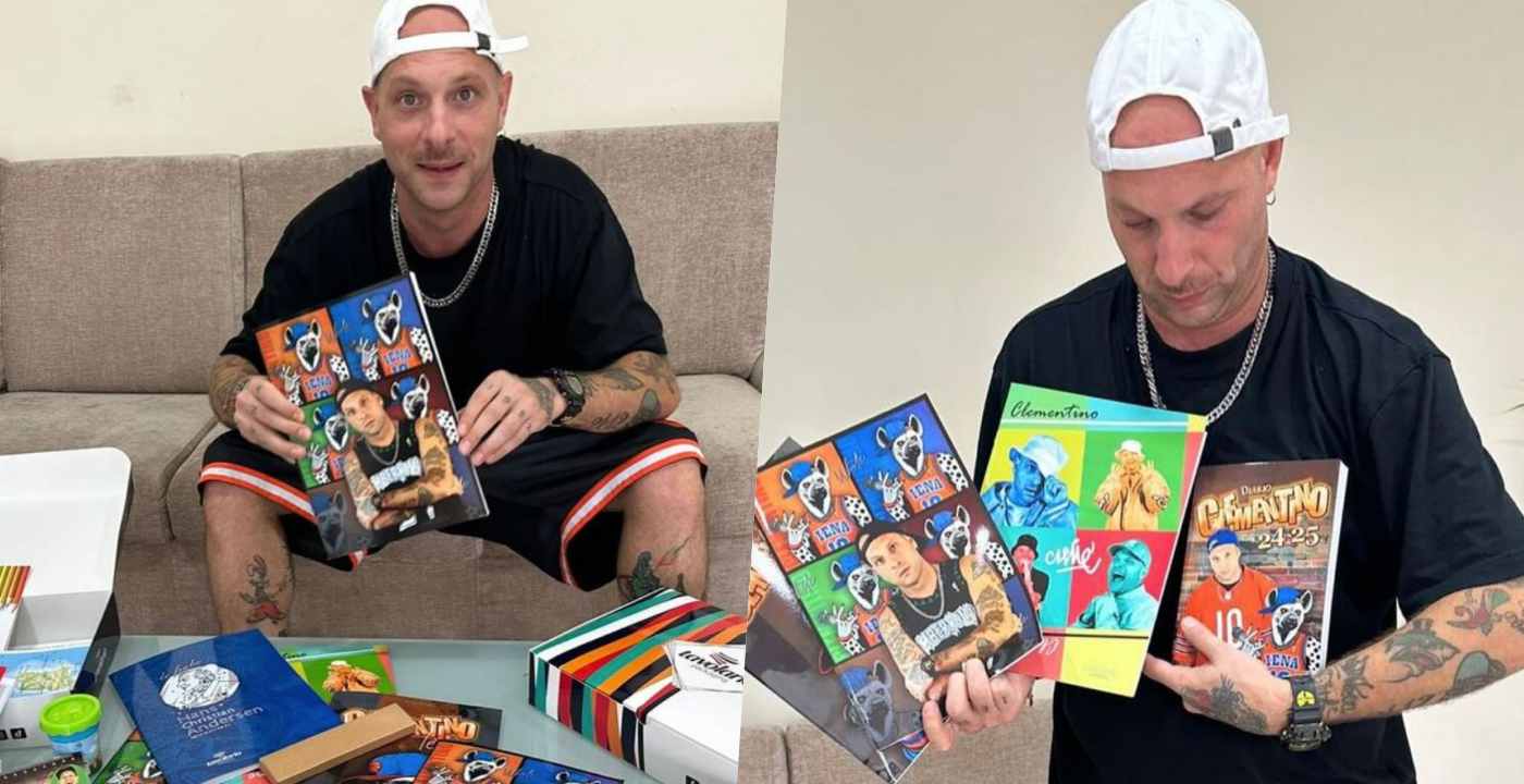 Clementino regala quaderni e penne agli alunni della sua vecchia scuola