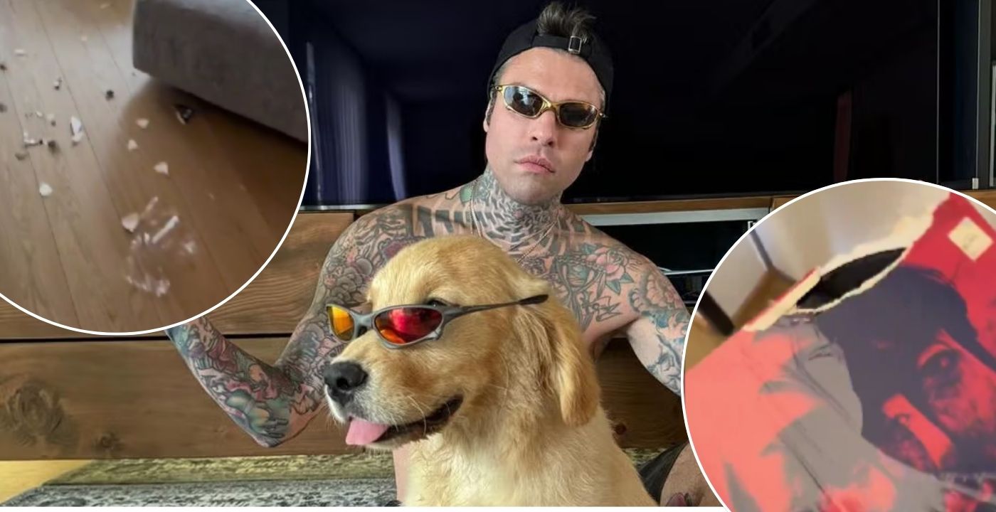 Silvio ne combina un’altra! Il cane di Fedez viene lasciato solo a casa e mangia tutti i vinili del rapper (VIDEO)