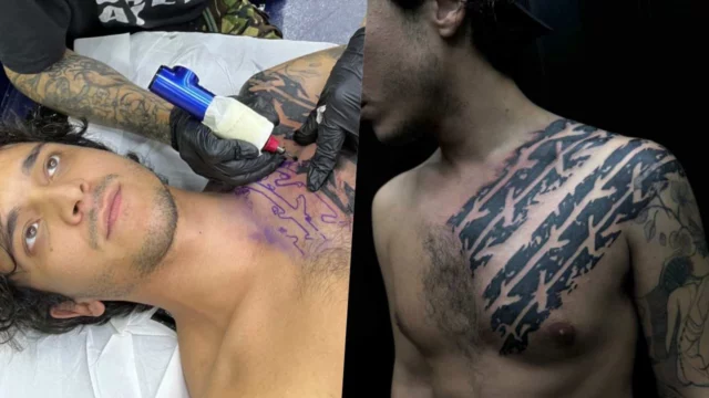 Tananai mostra il suo nuovo enorme tatuaggio