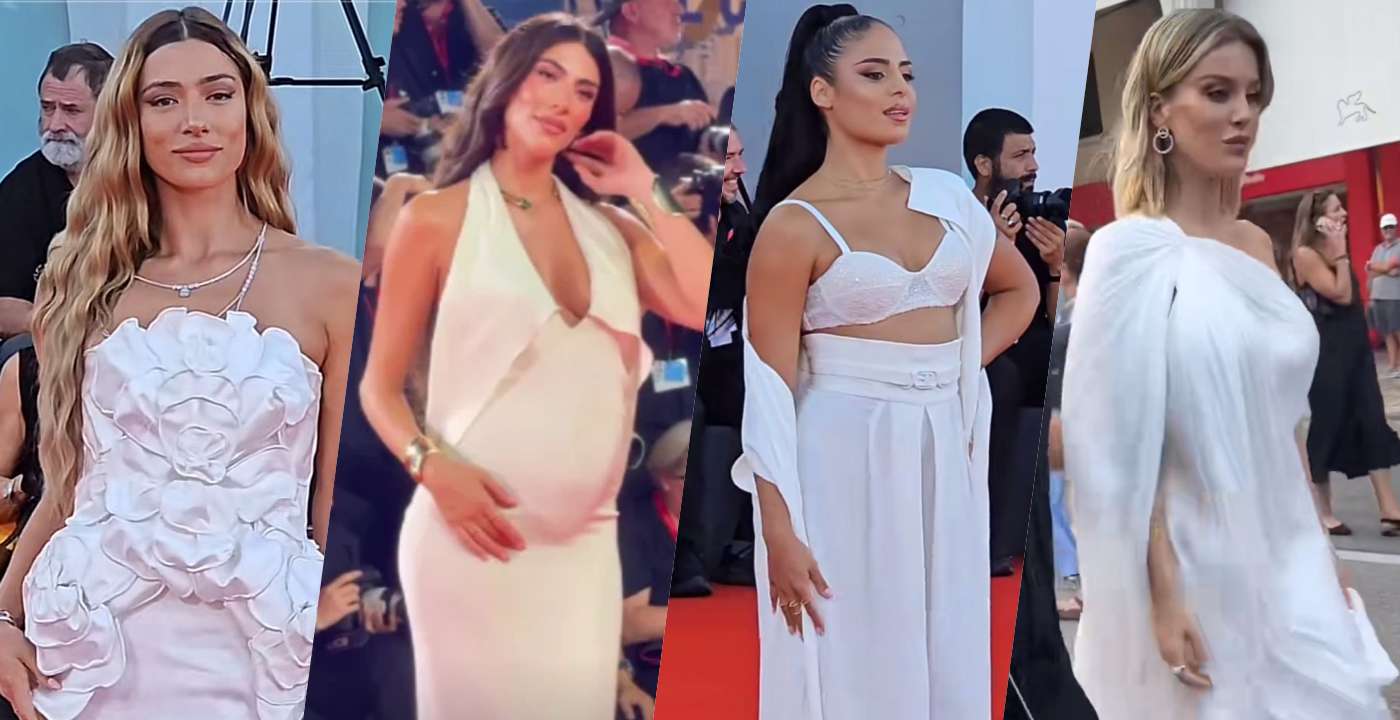 Venezia 81, le influencer sfilano sul red carpet in bianco