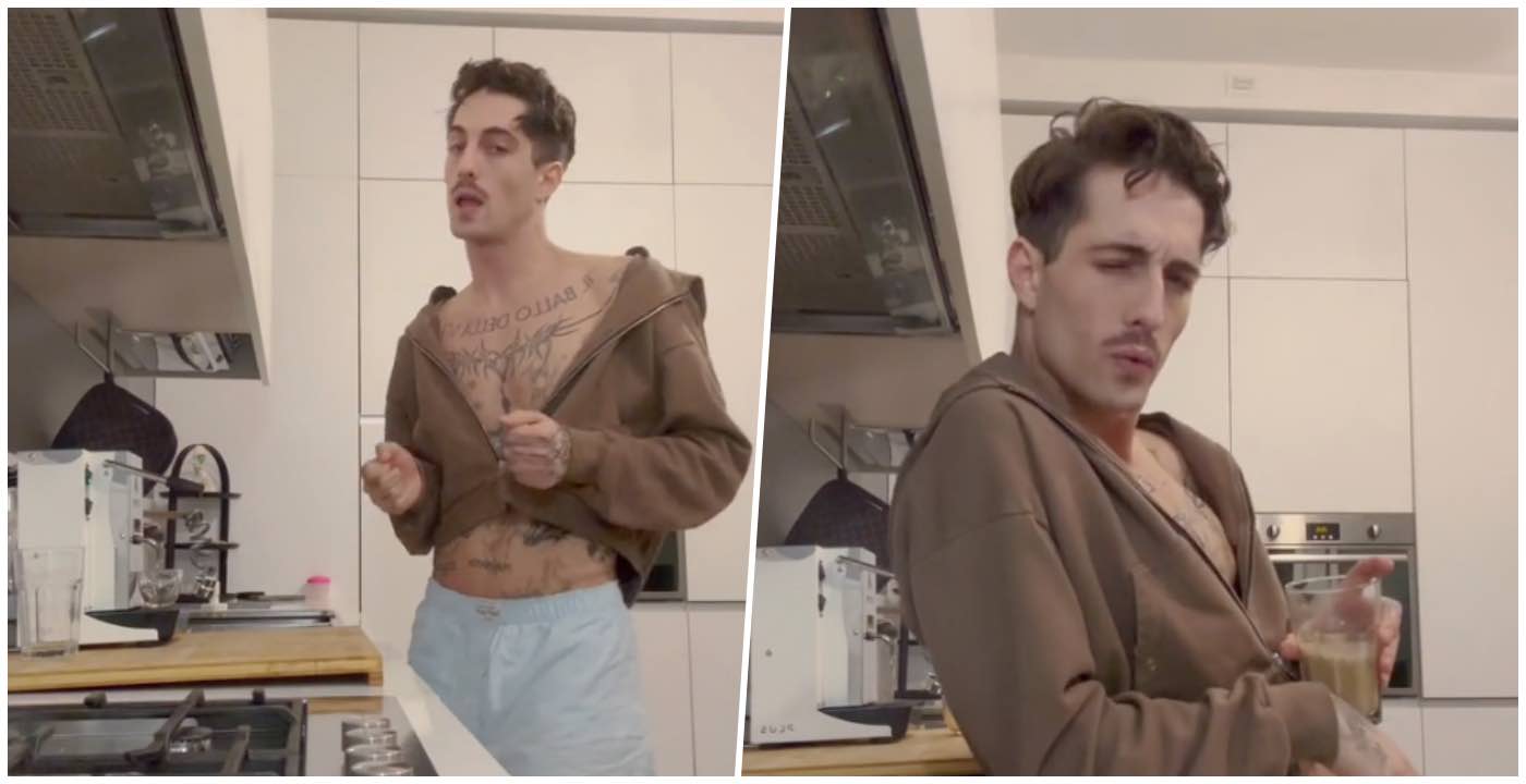 Ti svegli la mattina e c’è Damiano David in cucina a prepararti il caffè: il cantante stuzzica le fan (VIDEO)