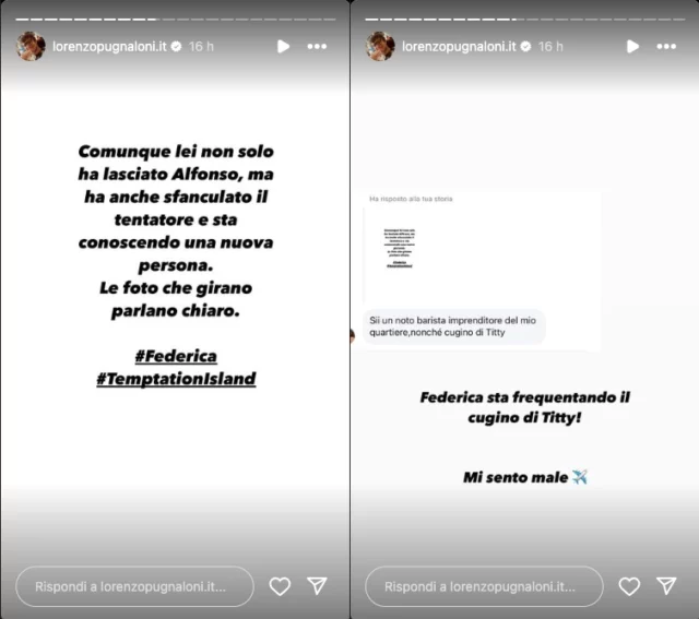 La segnalazione di Lorenzo Pugnaloni su Federica di Temptation Island