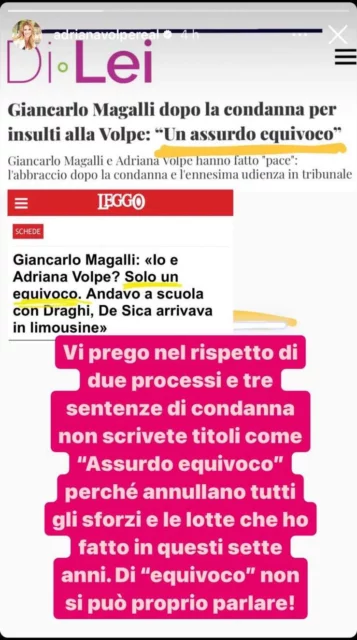 La storia Instagram di Adriana Volpe