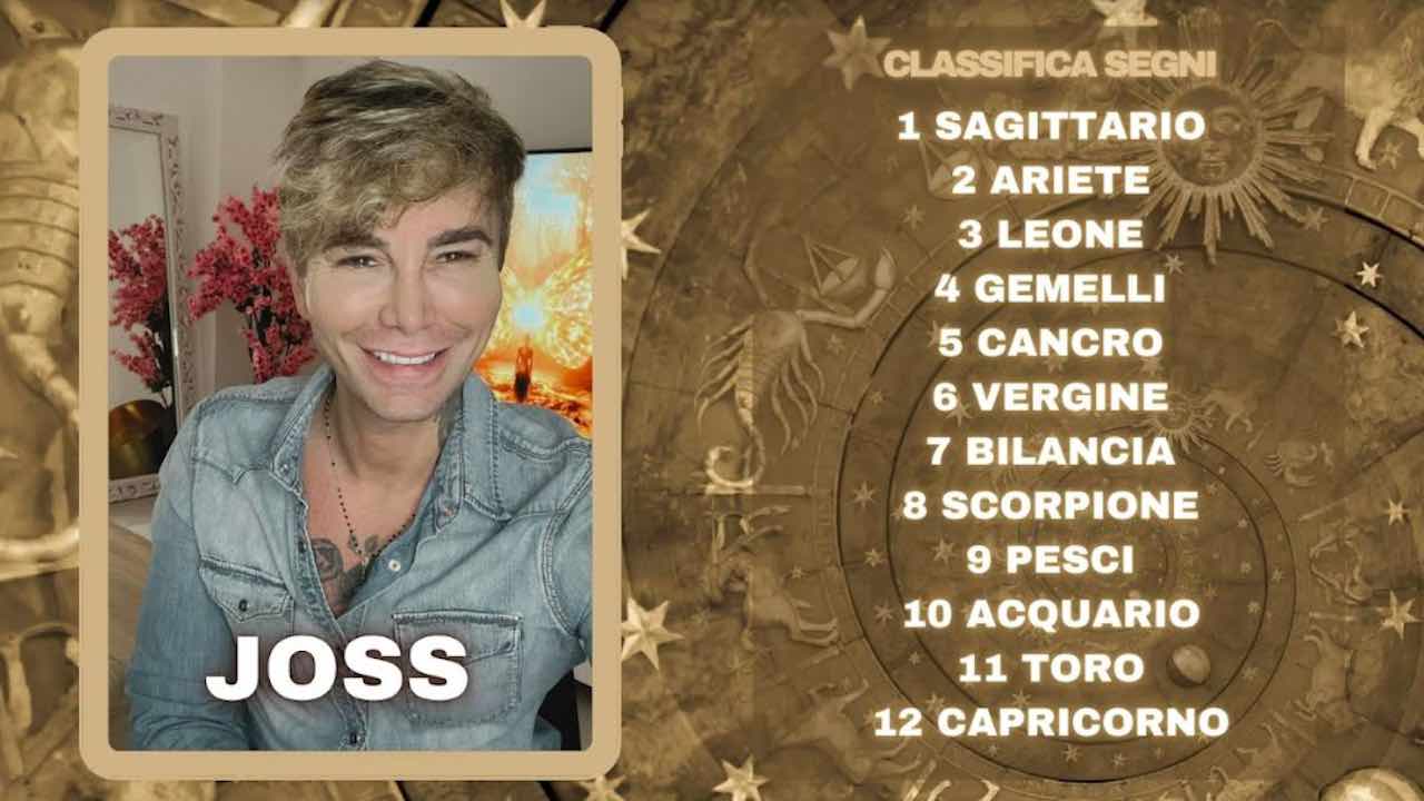 Oroscopo di Joss dal 14 al 20 ottobre: la classifica della settimana