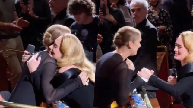 Adele nota Celine Dion tra il pubblico e scoppia in lacrime