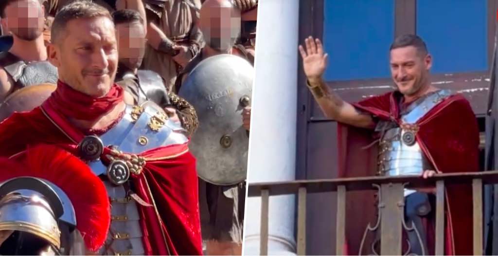 Francesco Totti si presenta a sorpresa al Lucca Comics vestito da gladiatore! Folla in delirio (VIDEO)