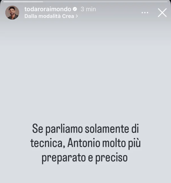 La critica di Raimondo Todaro al giudizio ad Amici 24