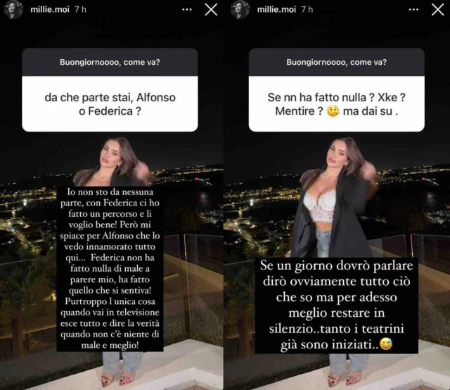 I commenti di Millie su Federica al GF