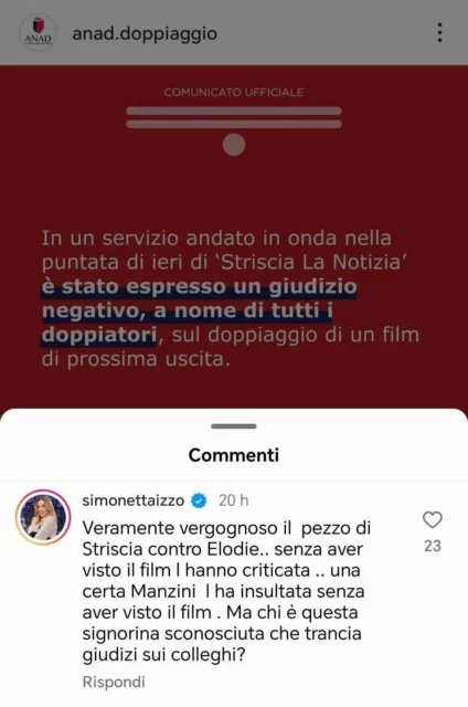 Il commento di Simona Izzo in difesa di Elodie