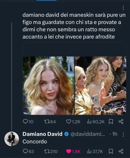 La risposta ironica di Damiano David