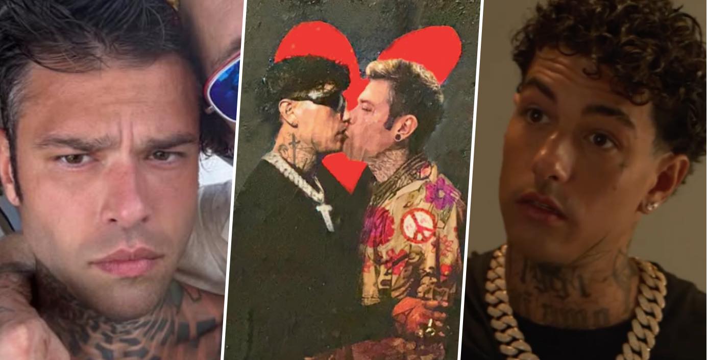 Per le strade di Milano spunta un murales in cui Fedez e Tony Effe si baciano (FOTO)