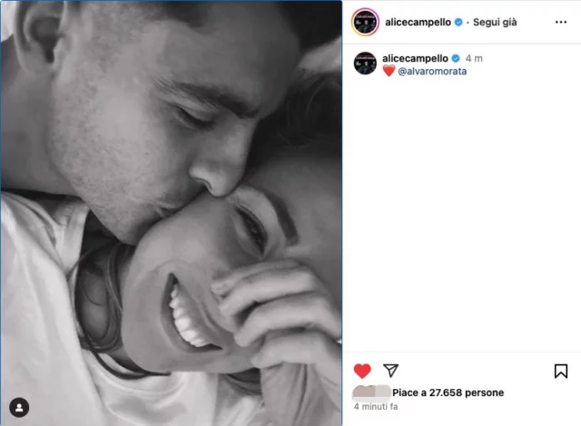 Il post Instagram di Alice Campello