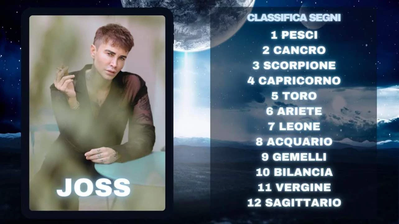 Oroscopo di Joss dal 24 febbraio al 2 marzo: la classifica dei segni