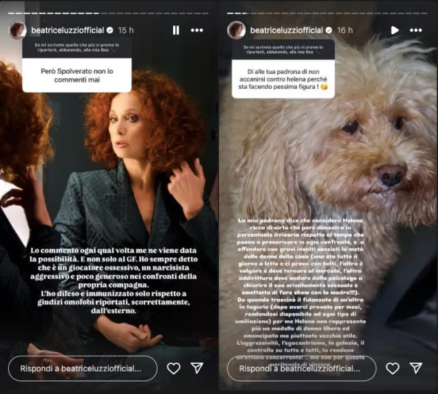 Le parole di Beatrice Luzzi su Instagram su Lorenzo ed Helena