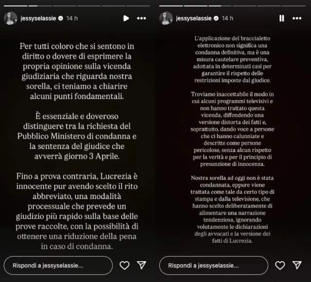 Storia Instagram di Jessica SelassieÌ in difesa di LuluÌ